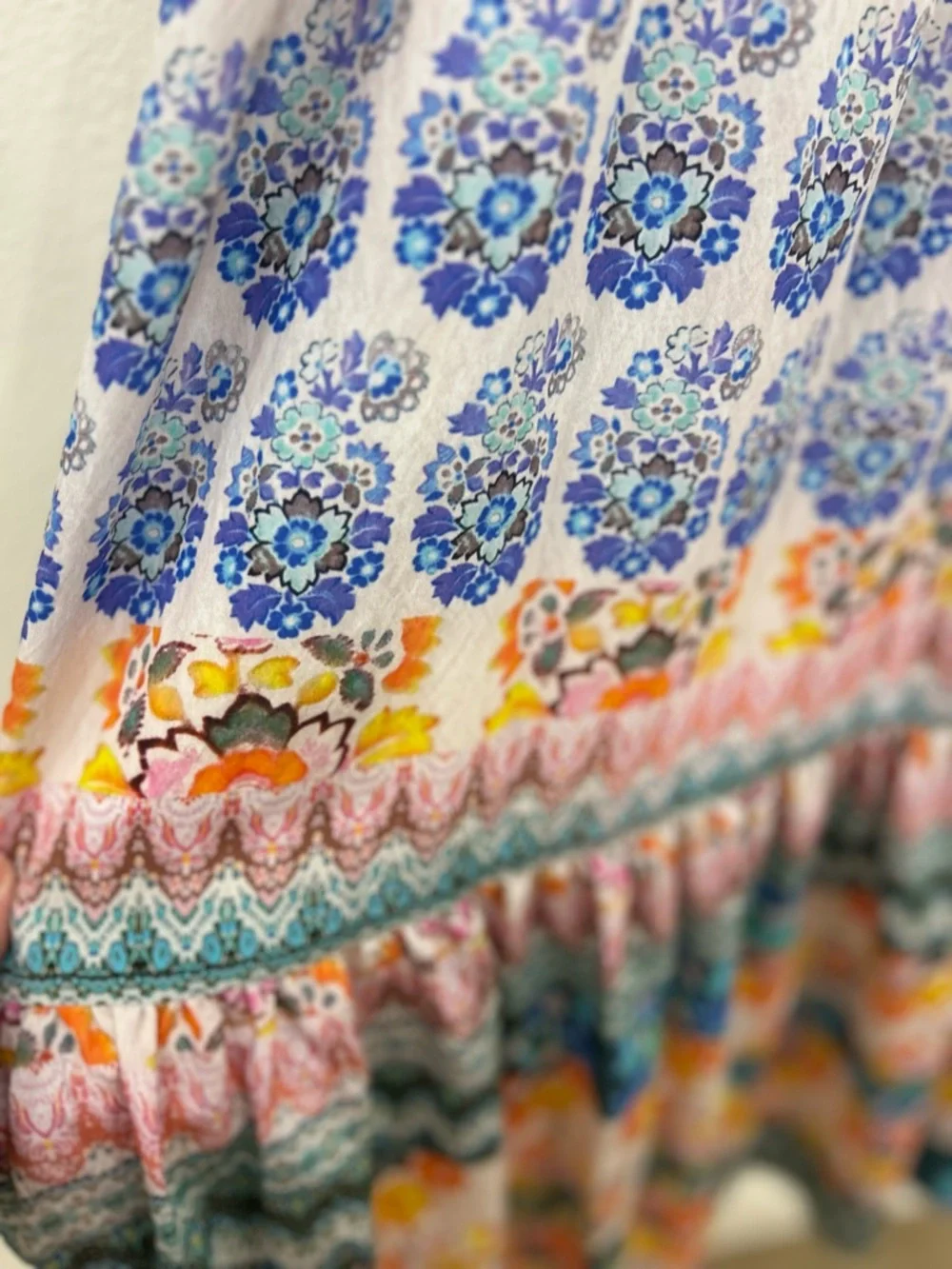 Anthropologie SM smocked waist maxi dress floral boho coastal vacation cottage - Picture 6 of 11